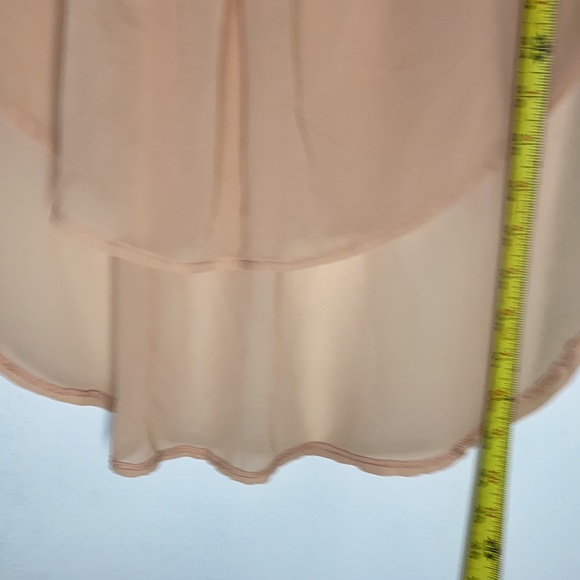 Haute Society sheer peach sleeveless blouse szM - Picture 5 of 7